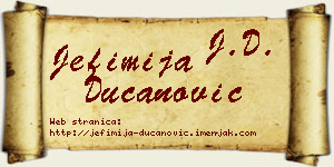 Jefimija Ducanović vizit kartica